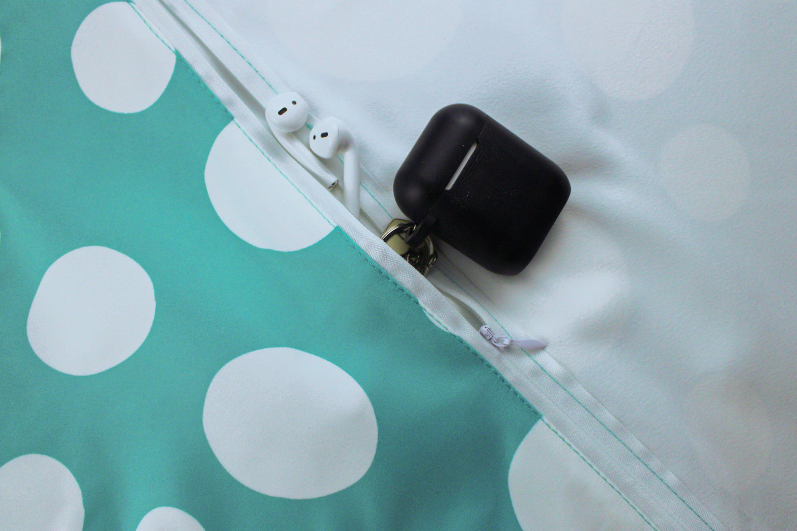 The Handy Beach Mat has convenient pockets for storing personal items