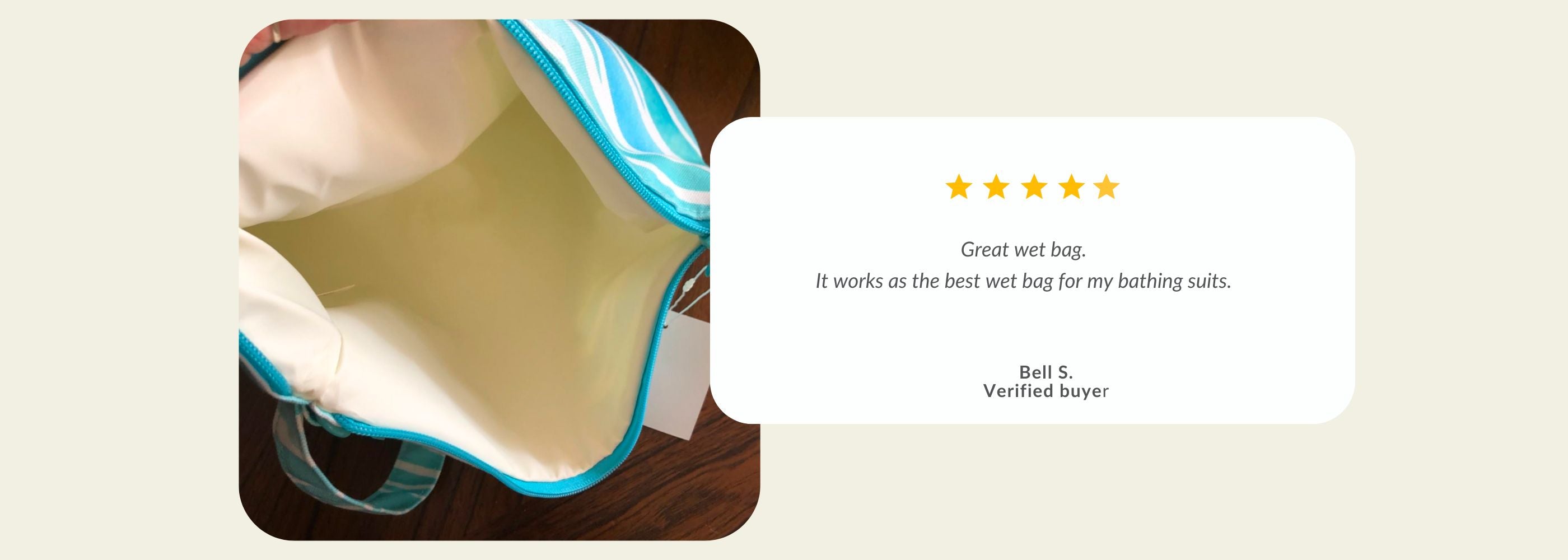 A striped wet bag and a review.| Handy Beach Goods