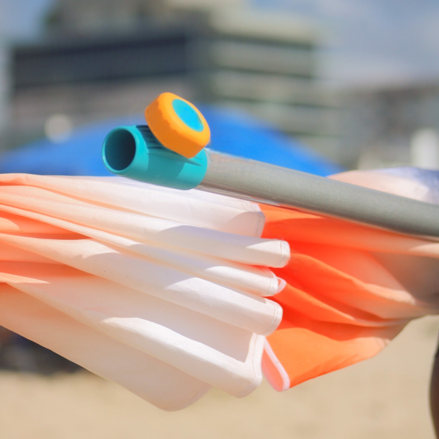The Handy Beach Anchor works with standard beach umbrellas