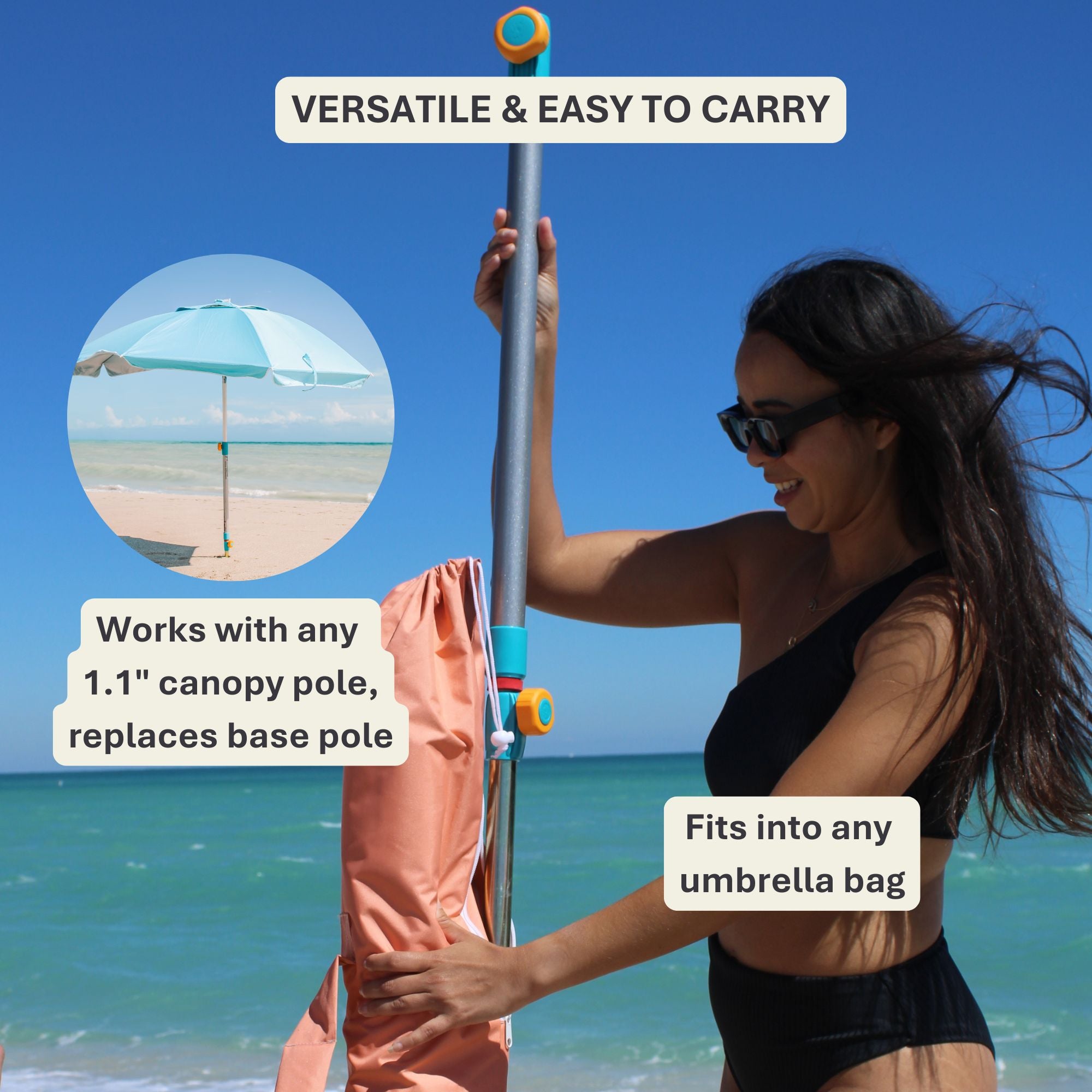 Beach umbrella anchor for sand – Handy Beach Goods