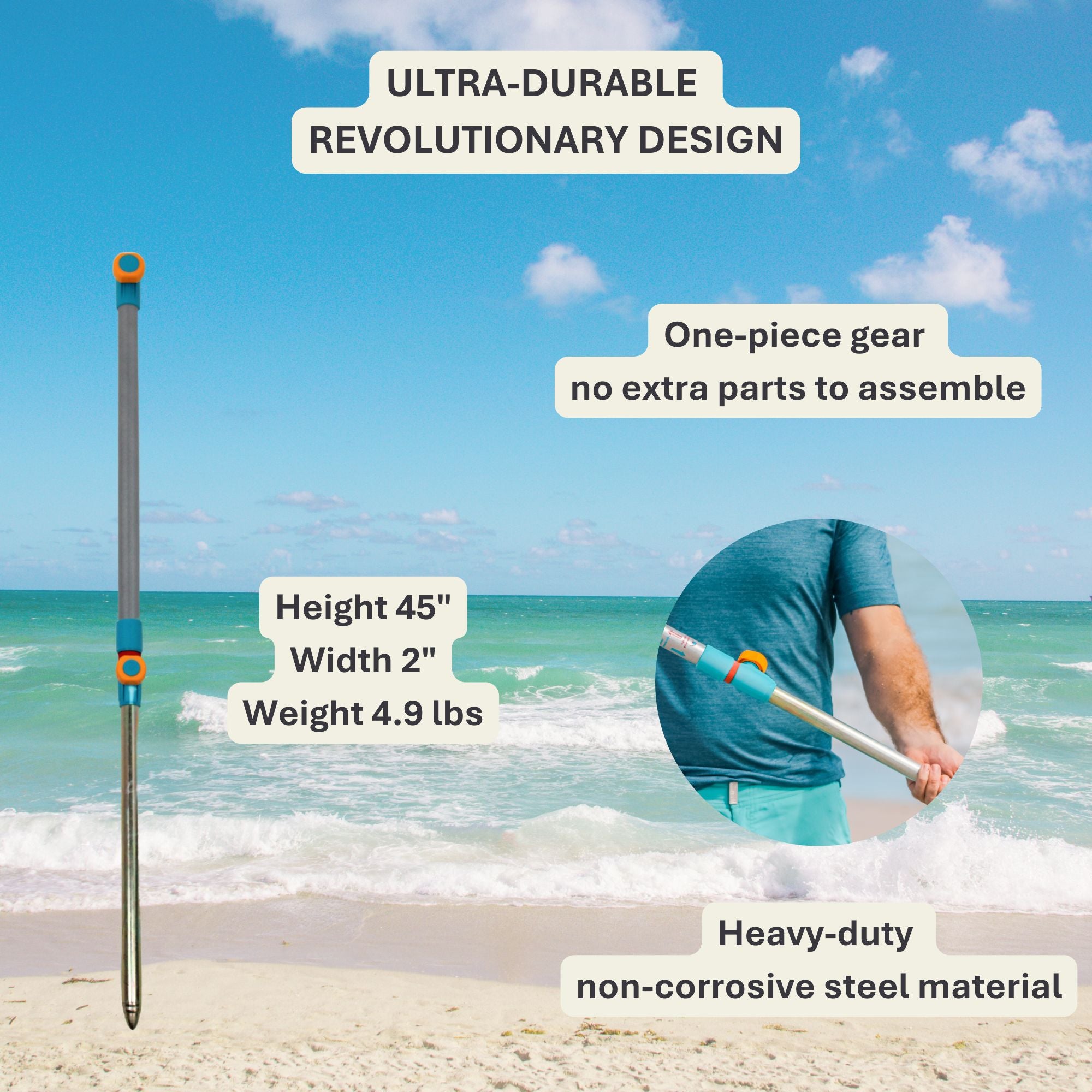 Beach umbrella anchor for sand – Handy Beach Goods