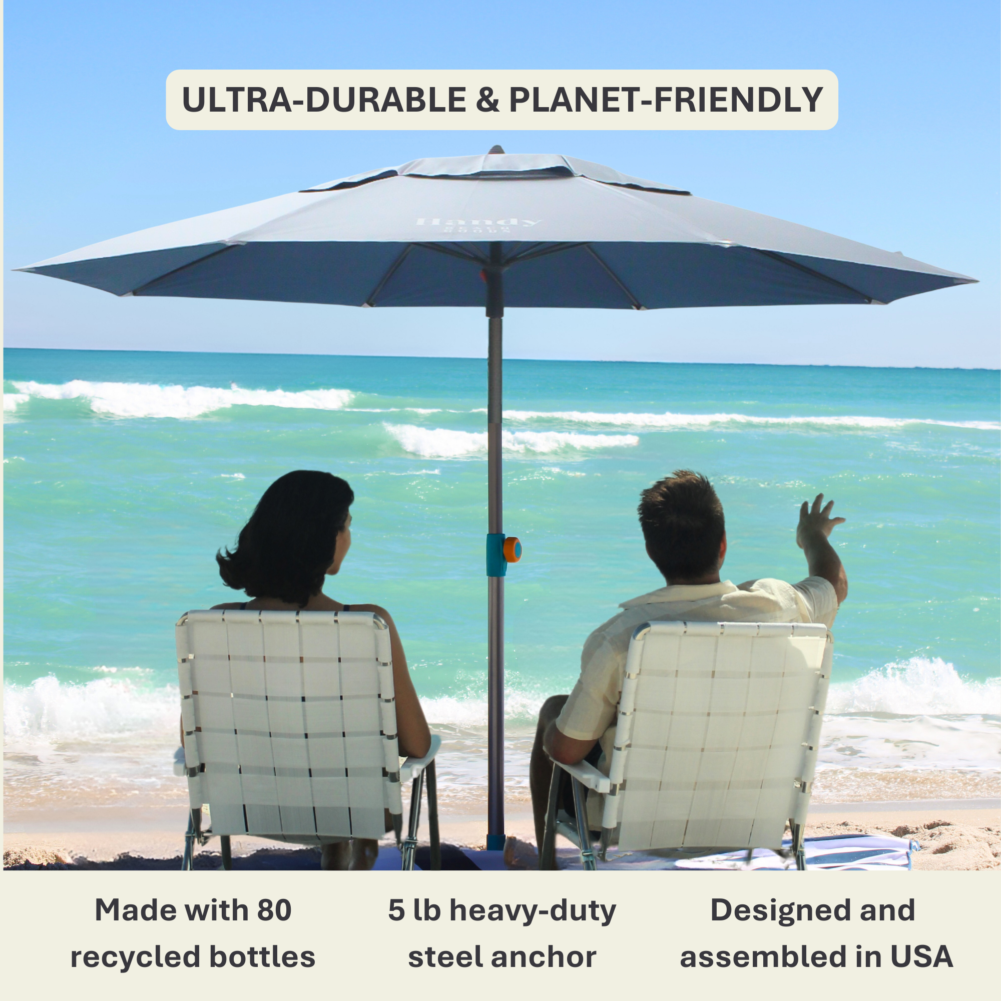 REVOLUTIONARY HANDY BEACH UMBRELLA & ANCHOR SYSTEM
