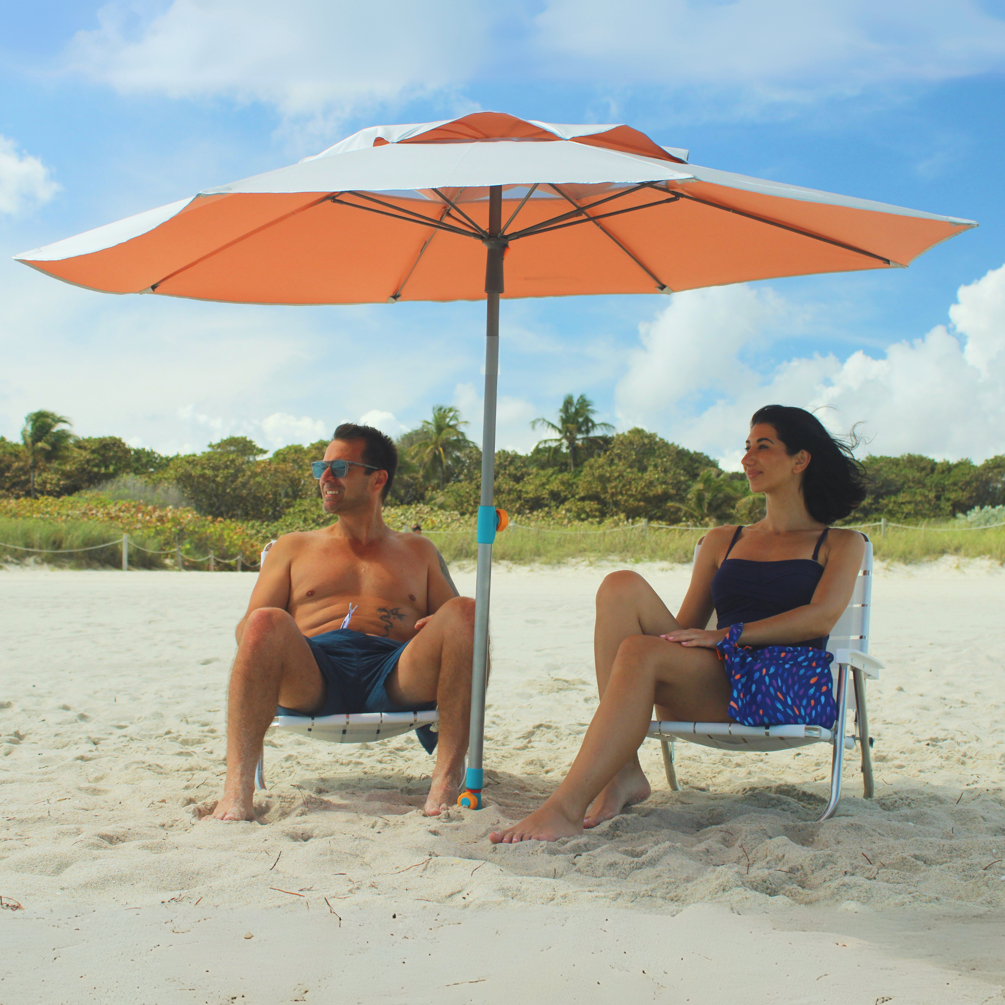 Wind resistant beach umbrella with 10-second anchor – Handy Beach Goods