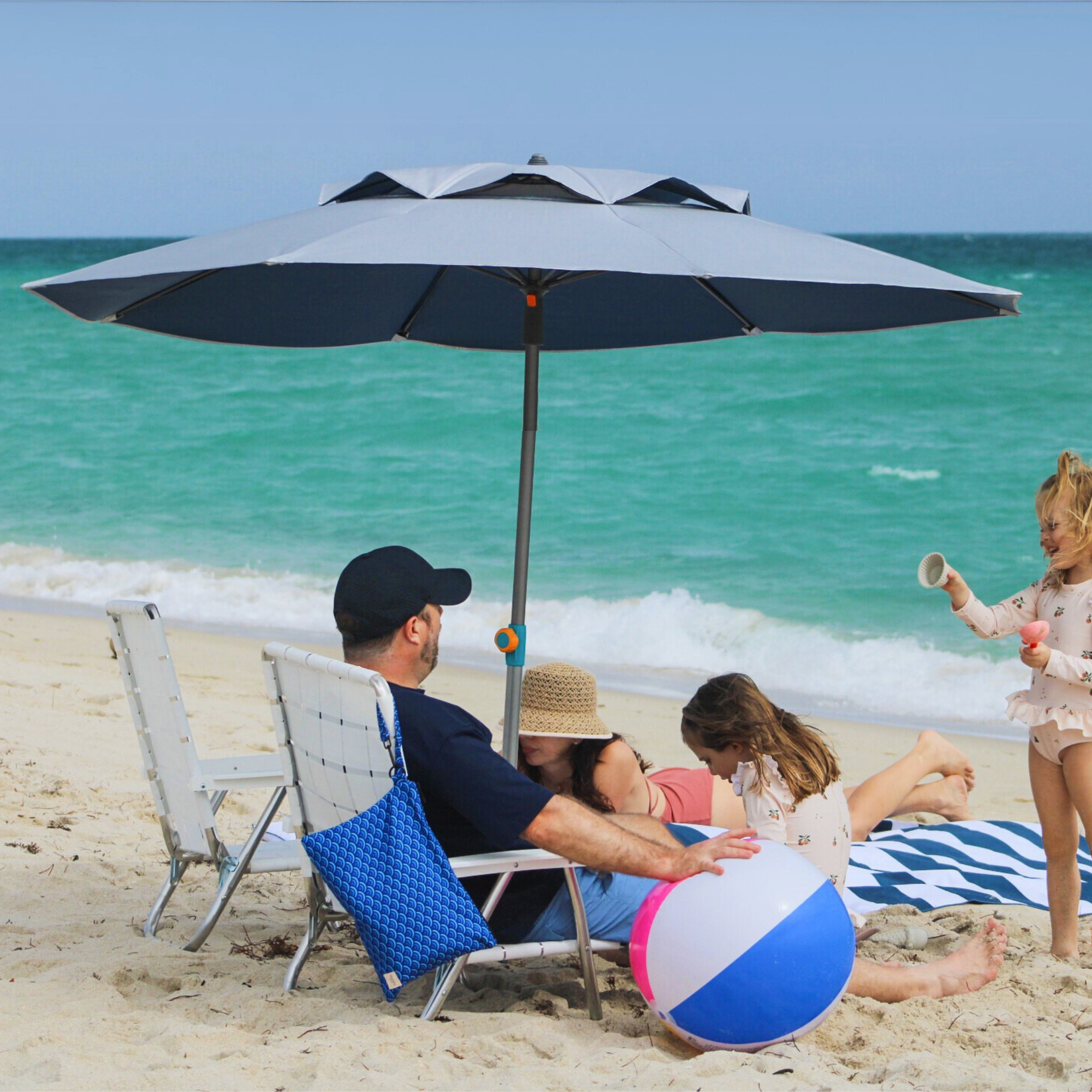 REVOLUTIONARY HANDY BEACH UMBRELLA & ANCHOR SYSTEM