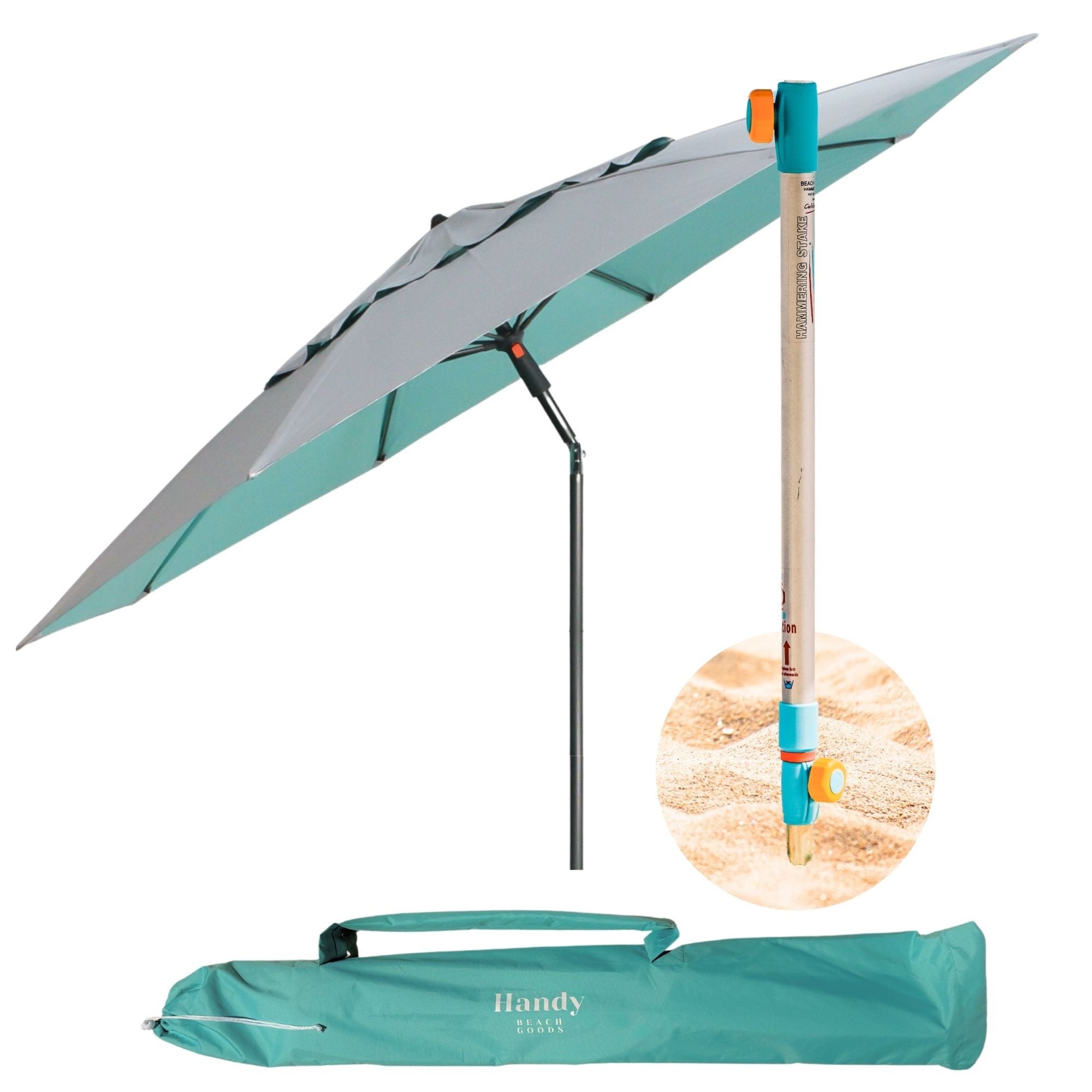 REVOLUTIONARY HANDY BEACH UMBRELLA & ANCHOR SYSTEM
