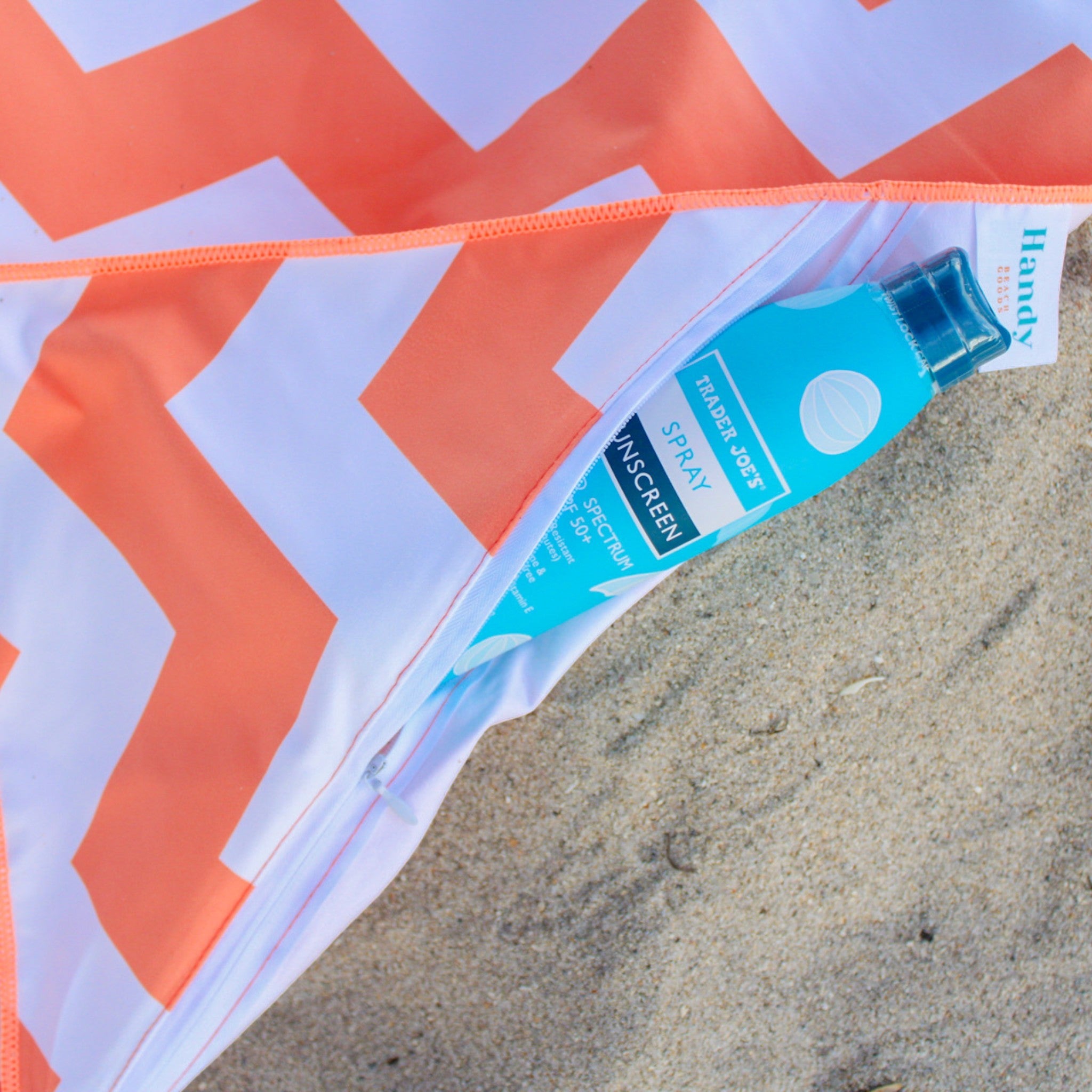Sand resistant beach blanket with umbrella hole – Handy Beach Goods