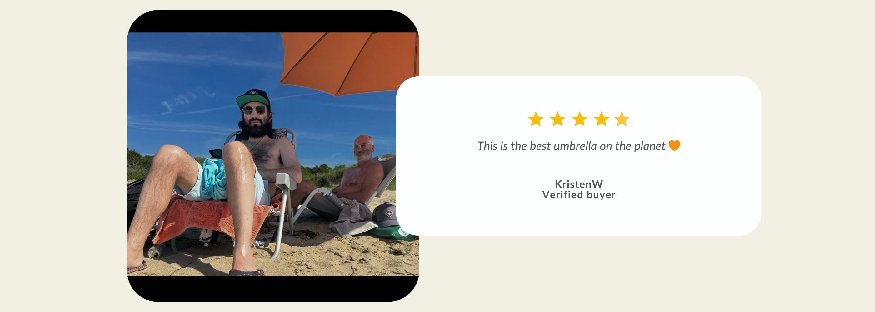 Two men relaxing on a beach. | Handy Beach Goods
