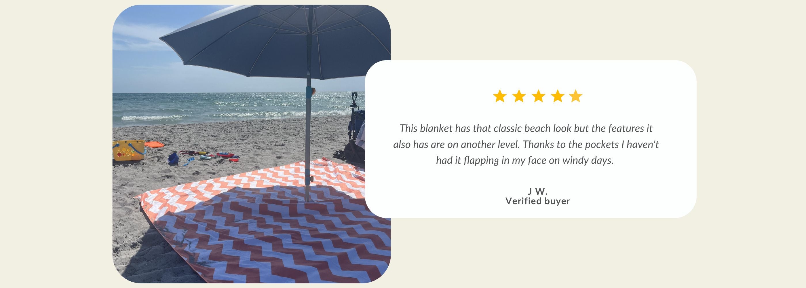 Person on a beach with umbrella.| Handy Beach Goods