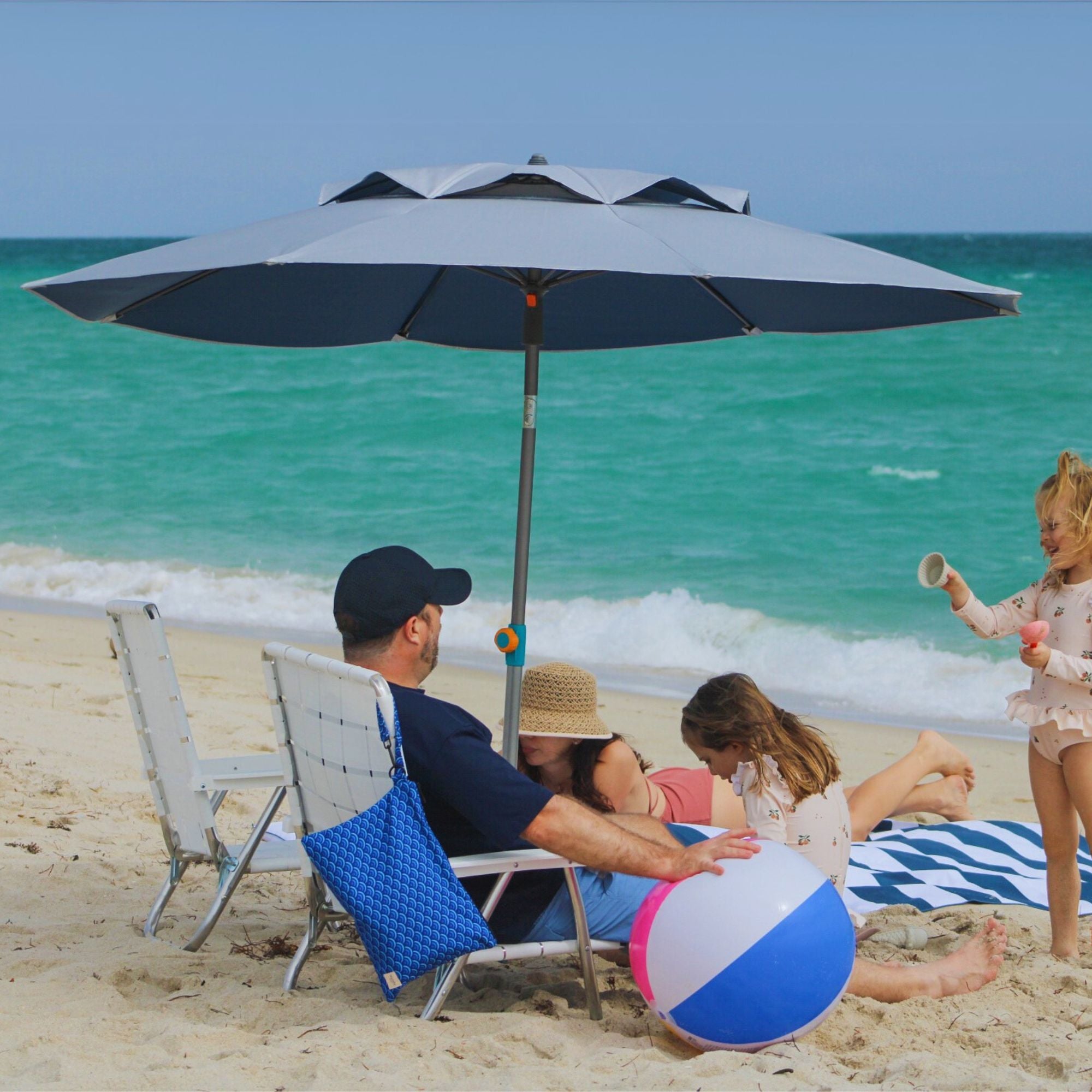 REVOLUTIONARY HANDY BEACH UMBRELLA & ANCHOR SYSTEM