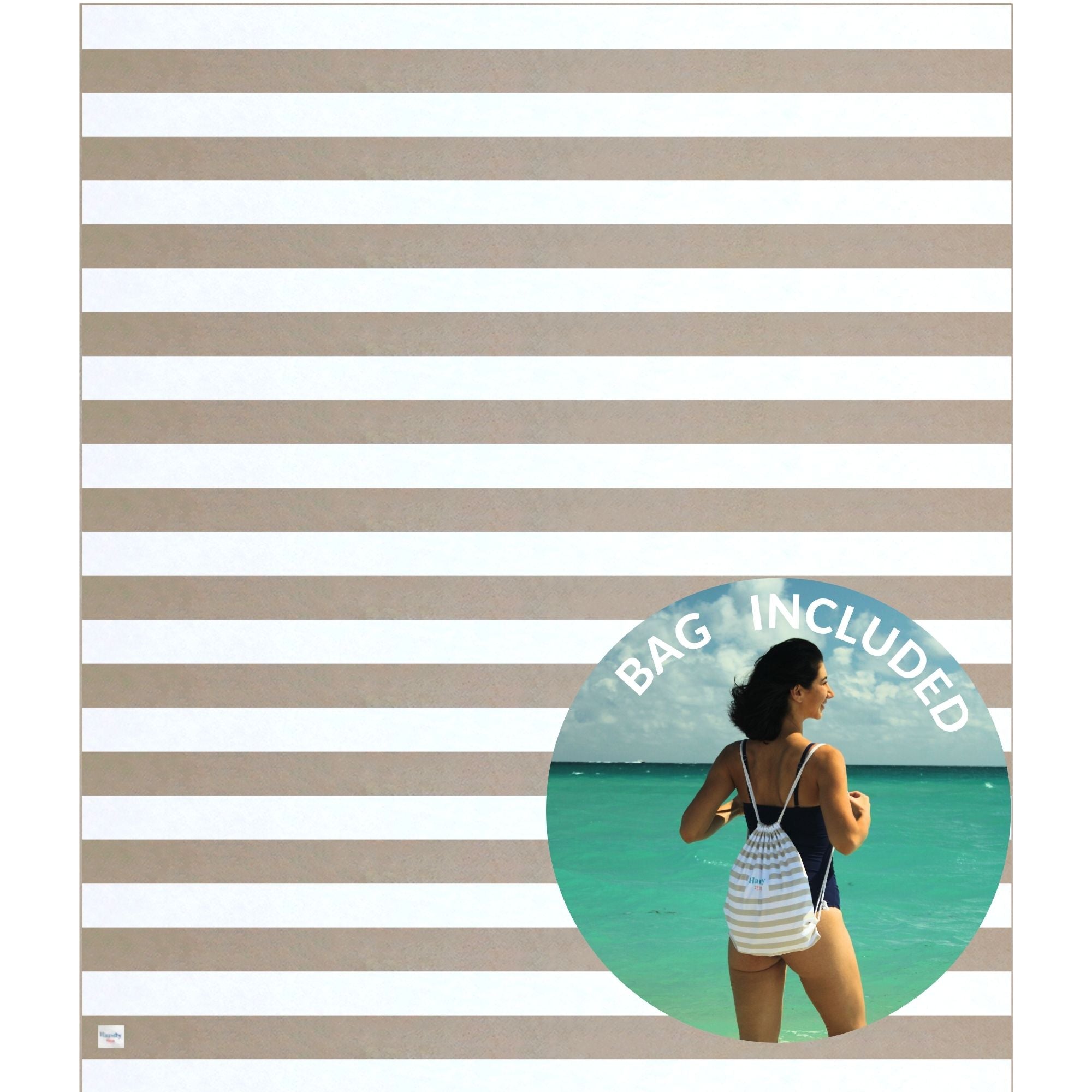 BEIGE & STRIPES - BEACH BLANKET