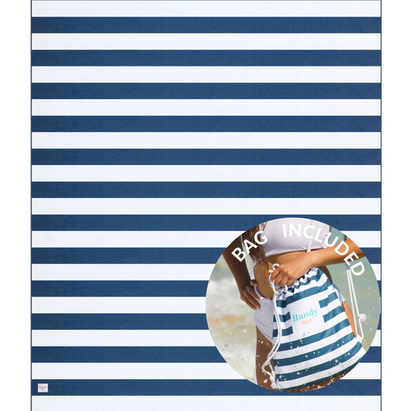 Beach Blanket - Blue & Stripes
