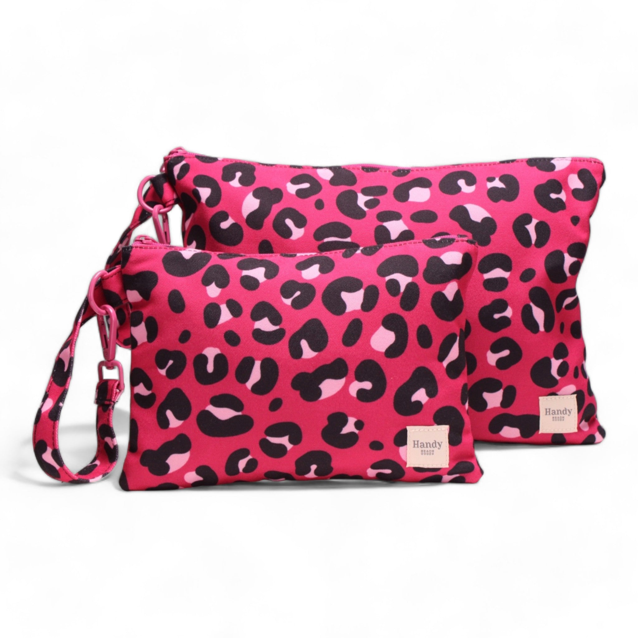 PINK LEOPARD - POUCH WITH WRISTLET BUCKLE