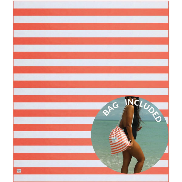 Beach Blanket - Peach & Stripes