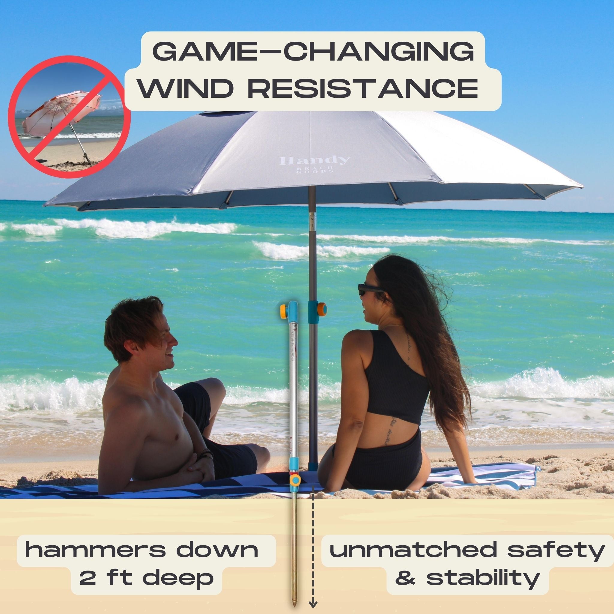 wind-resistant beach umbrella anchor