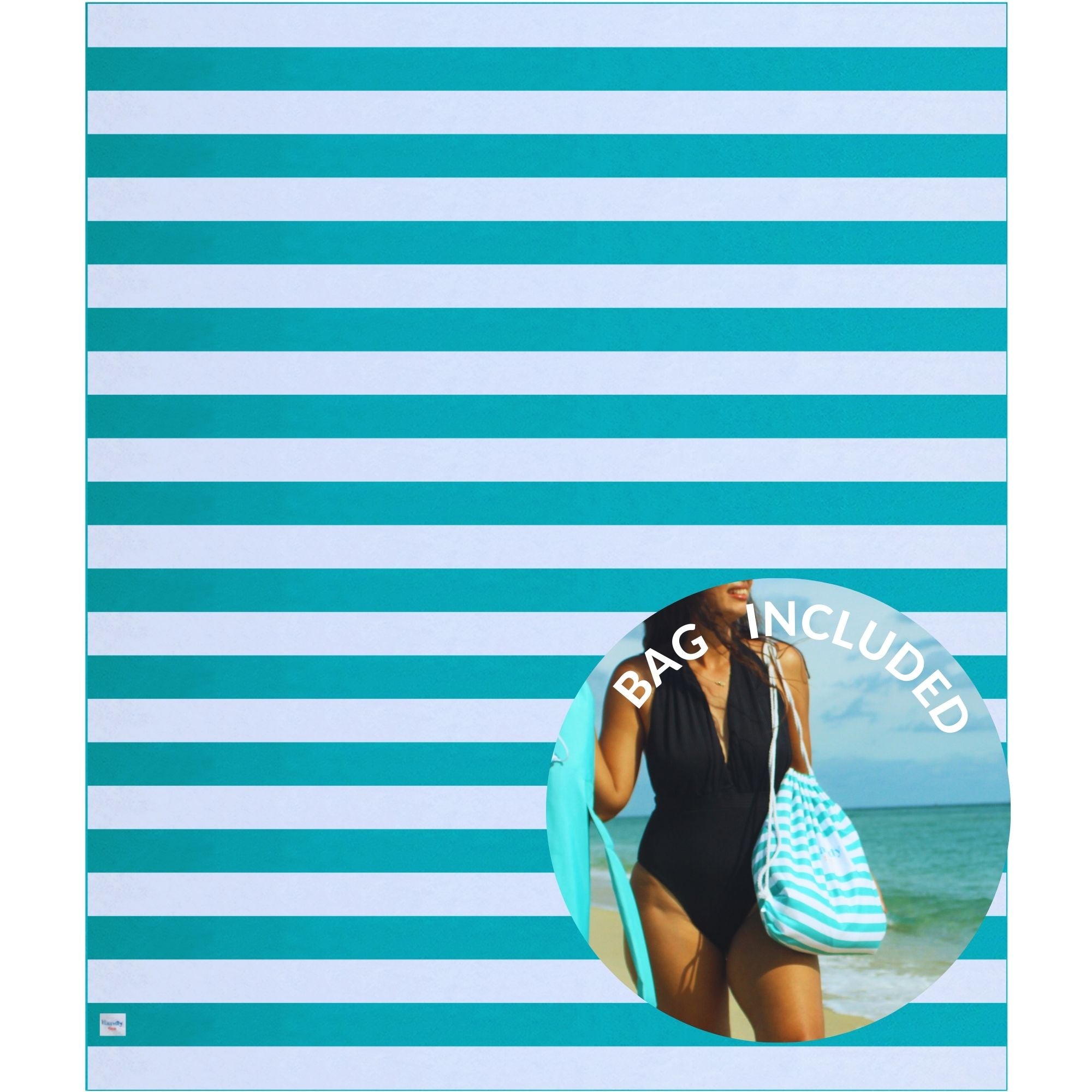 TEAL & STRIPES - BEACH BLANKET