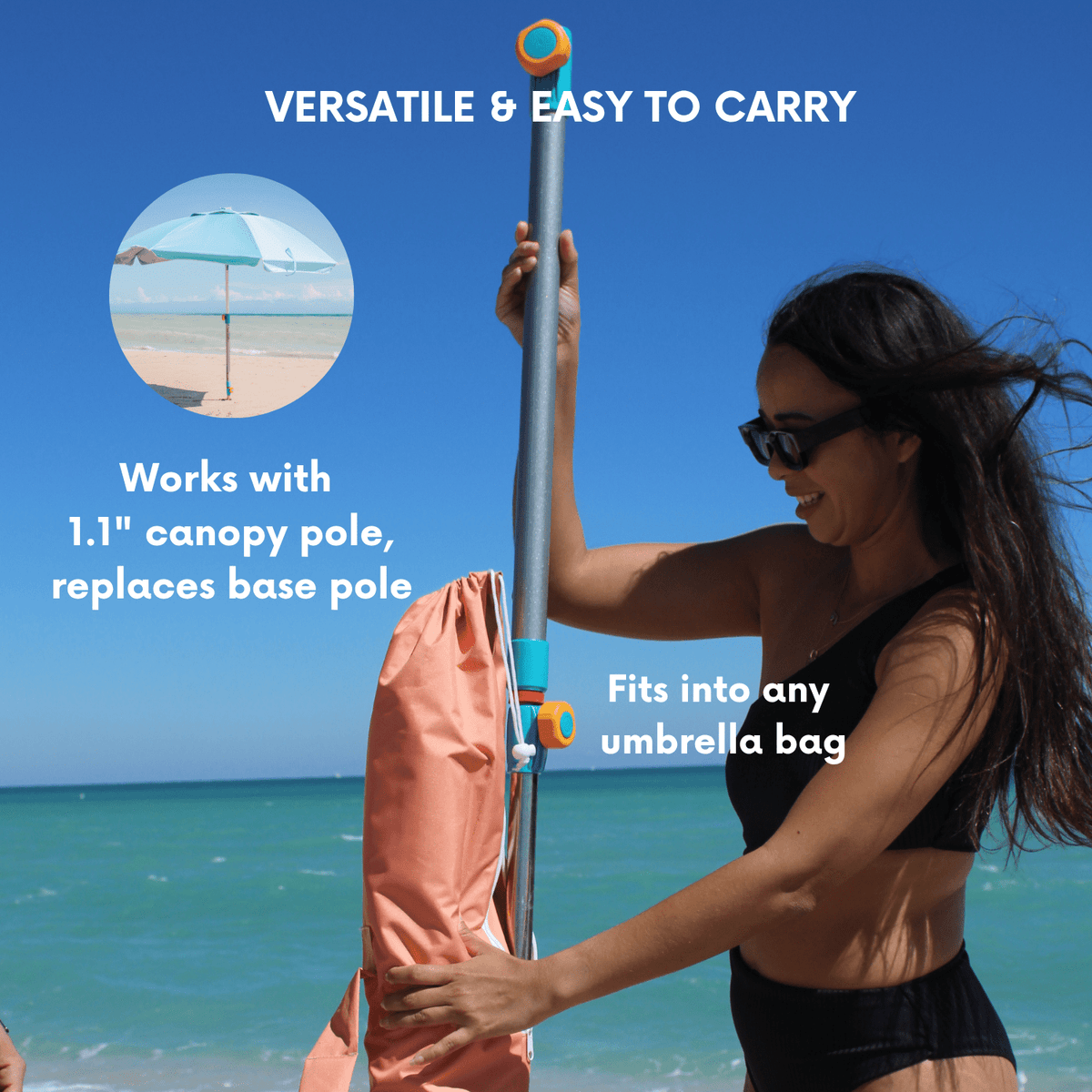 Handy Beach Hammer-In Anchor works with any 1.1'' canopy poles 