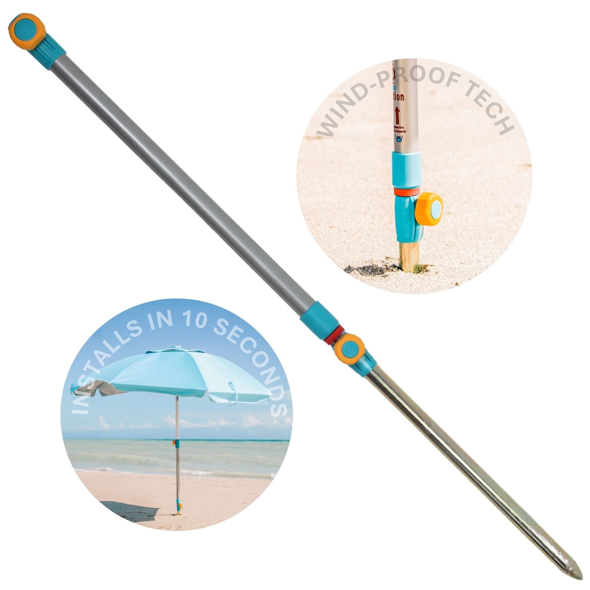 Handy Beach Anchor – Heavy Duty Hammer - In Sand Anchor (10 - Second Setup) - Handy Beach GoodsHandy Beach Anchor – Heavy Duty Hammer - In Sand Anchor (10 - Second Setup)