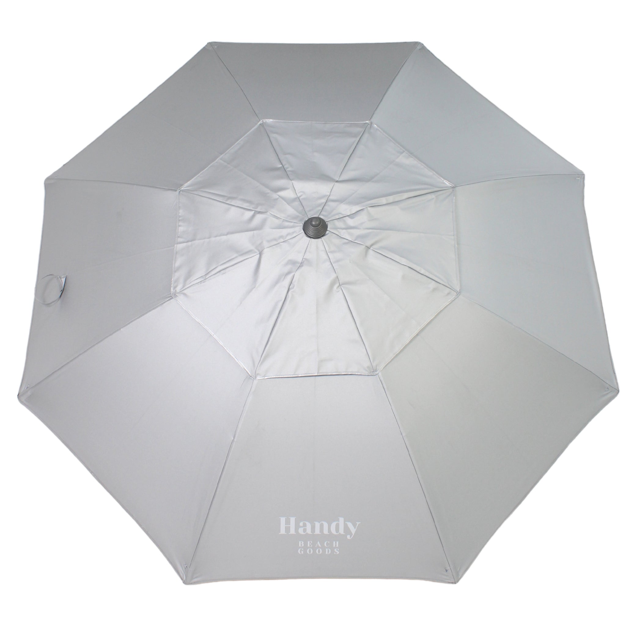 SILVER CANOPY - BEACH UMBRELLA & ANCHOR SYSTEM 