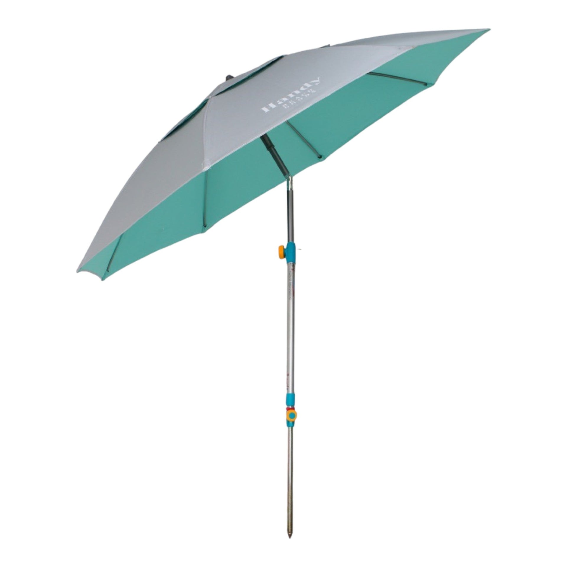 HANDY BEACH UMBRELLA & ANCHOR SYSTEM (SILVER & TEAL)