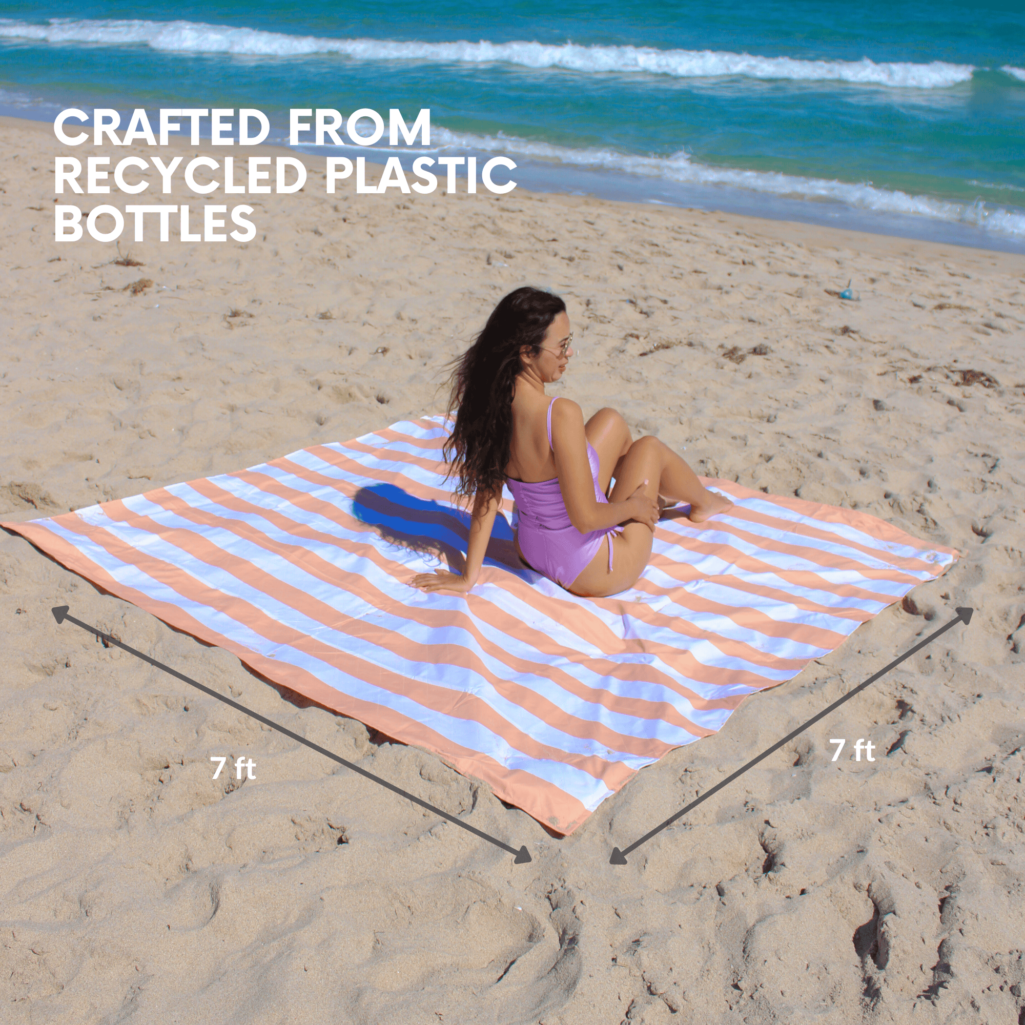 Sustainable beach blanket - 7 ft x 7ft