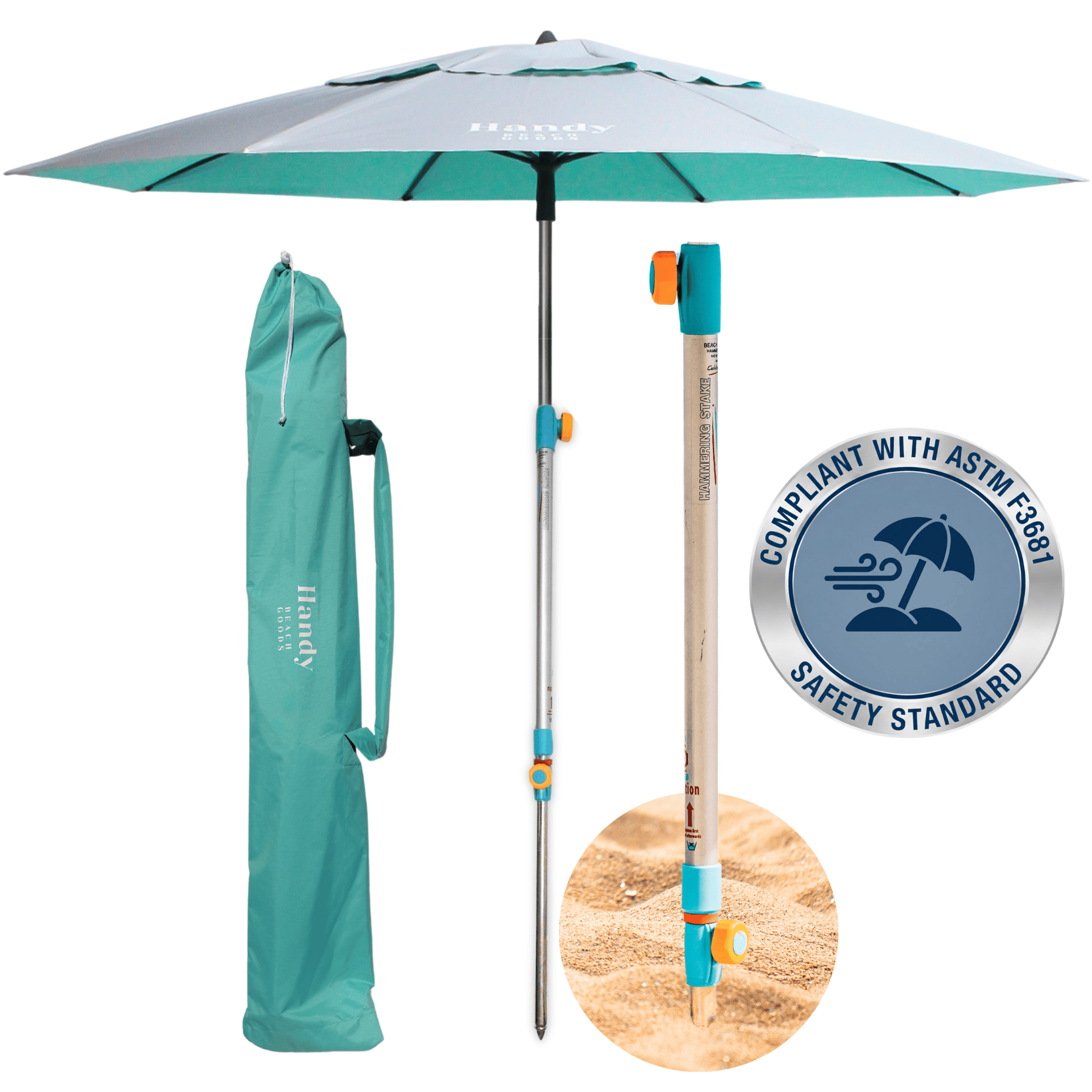 Ultimate Wind - Resistant Umbrella with 10 - Second Hammer - In Anchor (2026 Upgraded Model) - Handy Beach GoodsUltimate Wind - Resistant Umbrella with 10 - Second Hammer - In Anchor (2026 Upgraded Model)