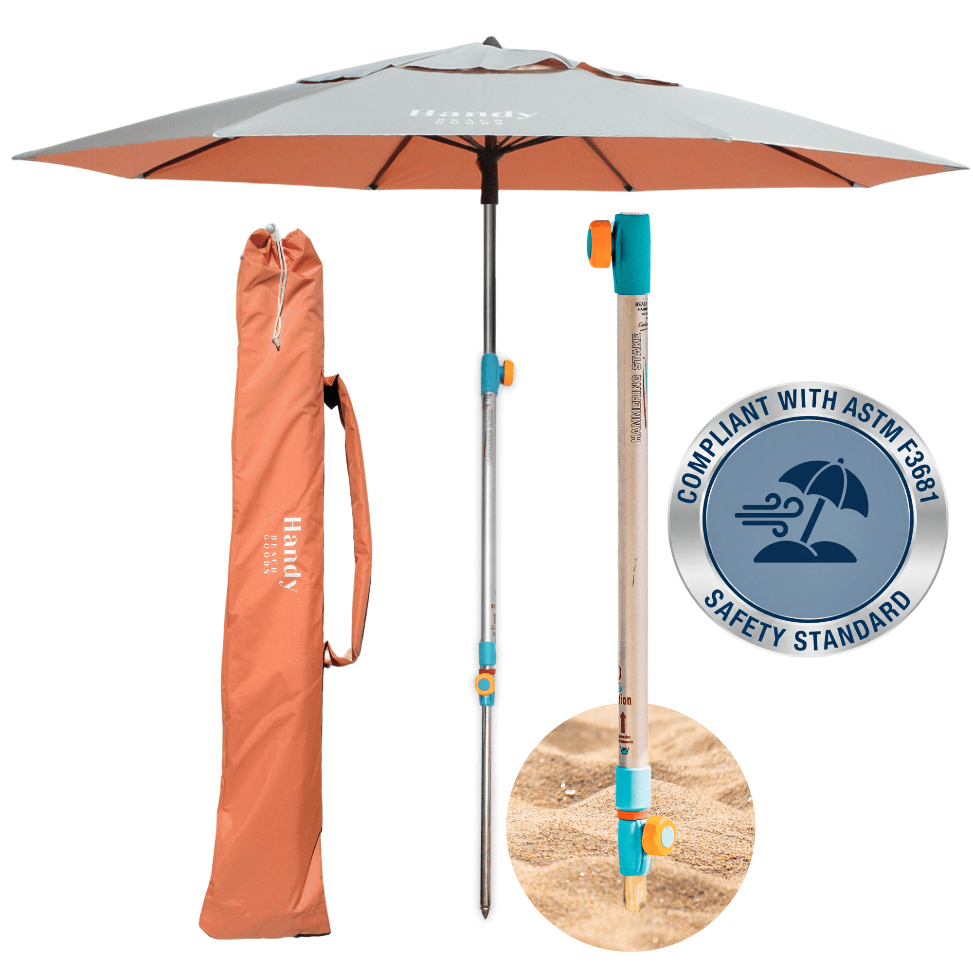 Ultimate Wind - Resistant Umbrella with 10 - Second Hammer - In Anchor (2026 Upgraded Model) - Handy Beach GoodsUltimate Wind - Resistant Umbrella with 10 - Second Hammer - In Anchor (2026 Upgraded Model)
